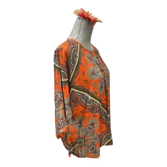 Primark Orange Paisley Boho
Print Blouse Top New With Tags Tie Sleeve Size 8 - Picture 2 of 10
